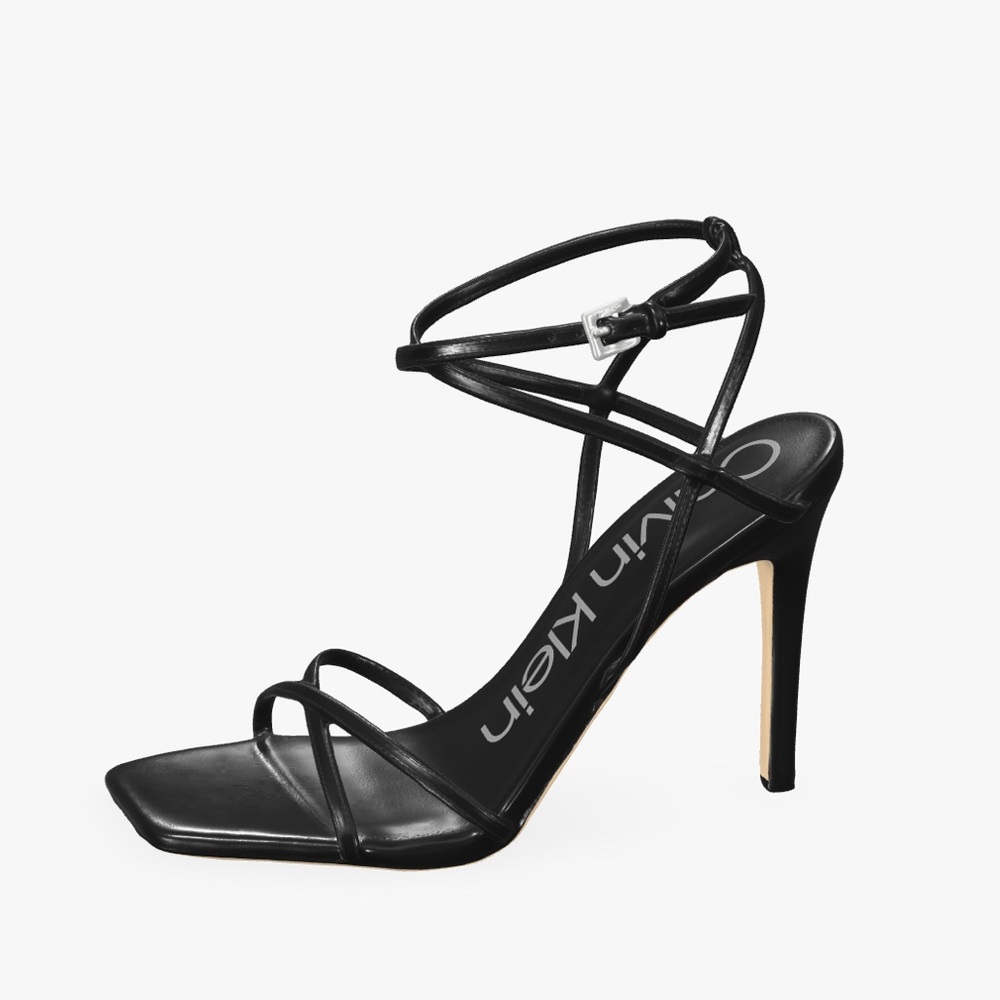 LIKE NEW Calvin Klein Women's Tegin Heeled Sandal Black size 7.5
